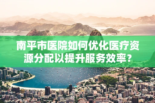 南平市医院如何优化医疗资源分配以提升服务效率？