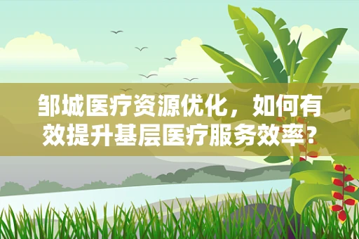 邹城医疗资源优化，如何有效提升基层医疗服务效率？