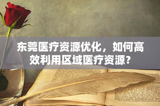 东莞医疗资源优化，如何高效利用区域医疗资源？