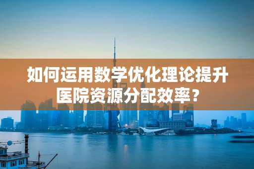 如何运用数学优化理论提升医院资源分配效率？