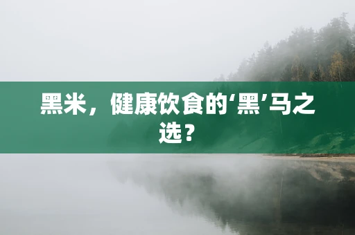 黑米，健康饮食的‘黑’马之选？