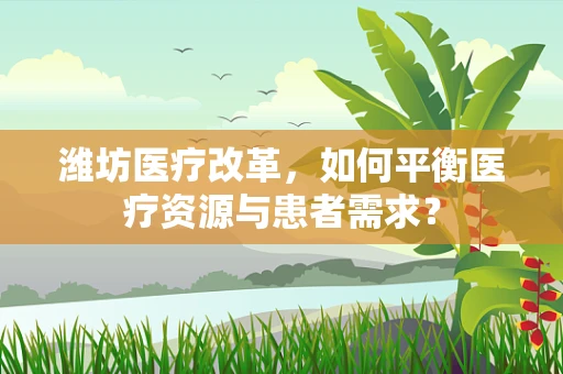 潍坊医疗改革，如何平衡医疗资源与患者需求？